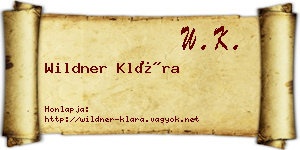 Wildner Klára névjegykártya