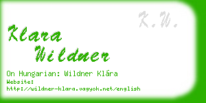 klara wildner business card